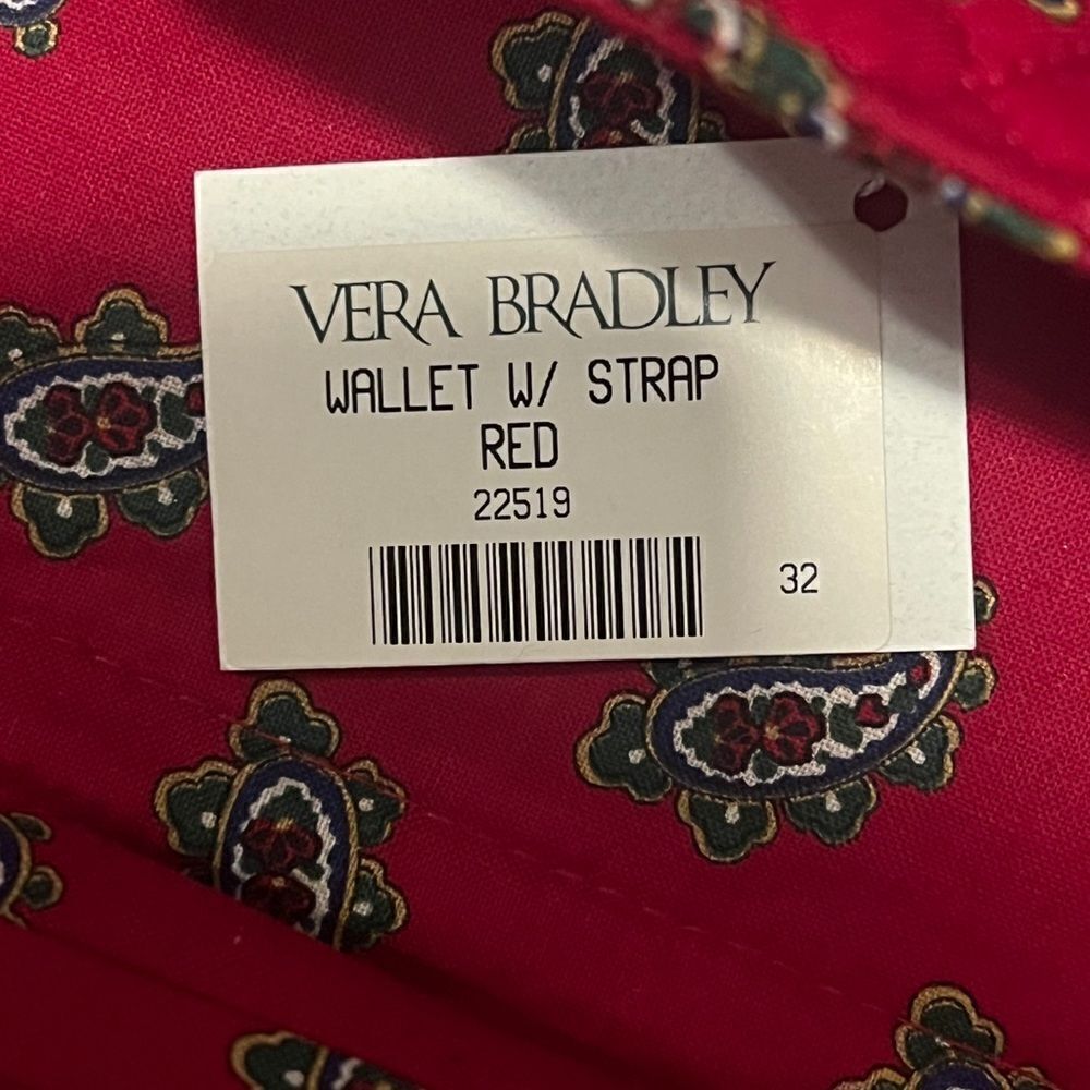Vera Bradley Red Wallet with Strap Crossbody Vintage 1991 Made in USA NWT - Picture 7 of 9